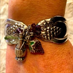 Handmade Spoon Bracelet (Wine bottle & Grapes)